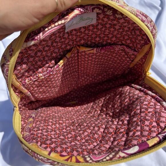 Vera Bradley Bali‎ Gold Small Backpack/ Crossbody Purse Pink Yellow Floral - Picture 6 of 7